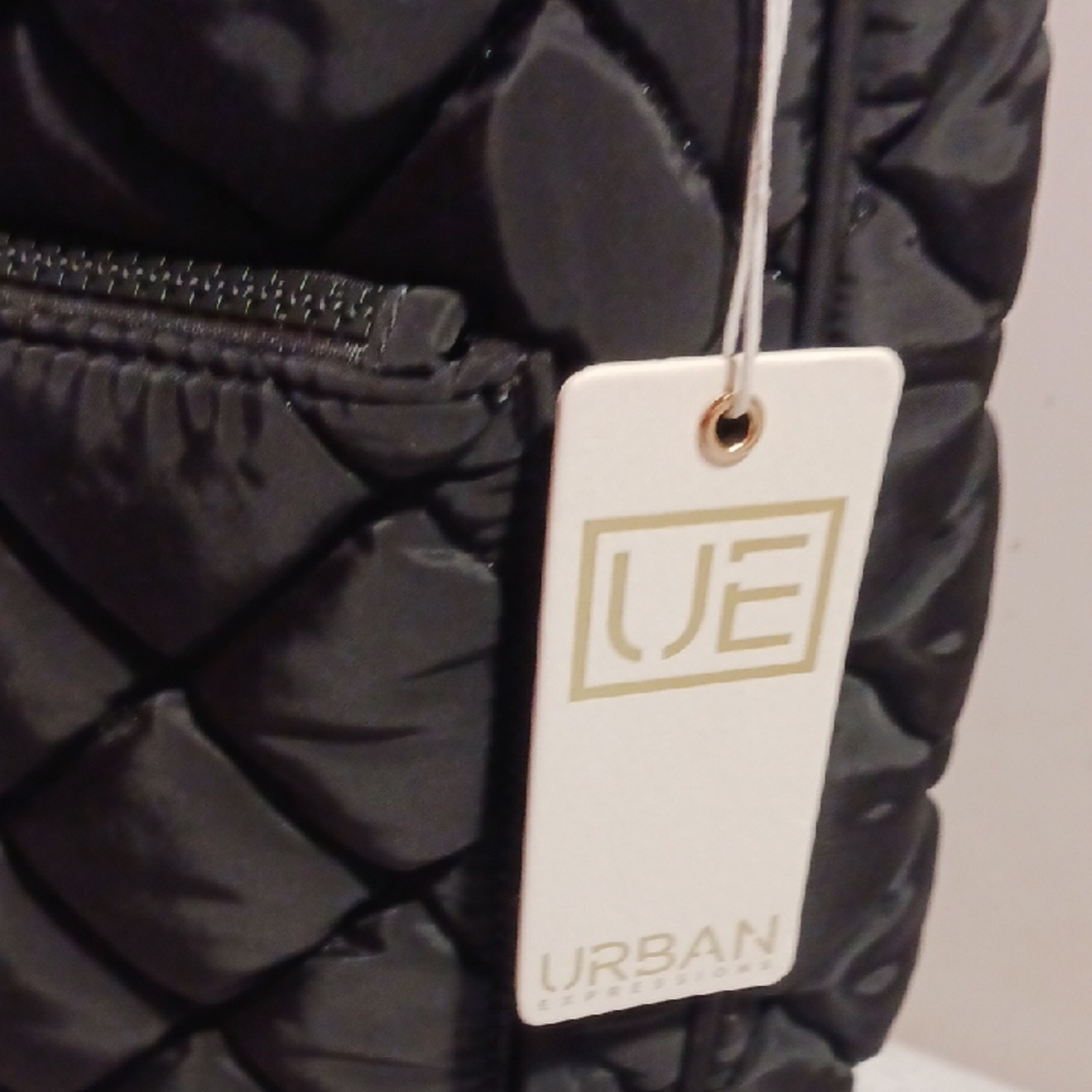 Chic! Urban Expresions ⚜️ Black Quilted Puffer Crossbody Bag - Picture 3 of 13
